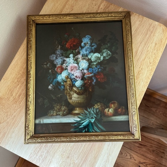 Floral Still Life Gold Framed Art - Picture 4 of 7